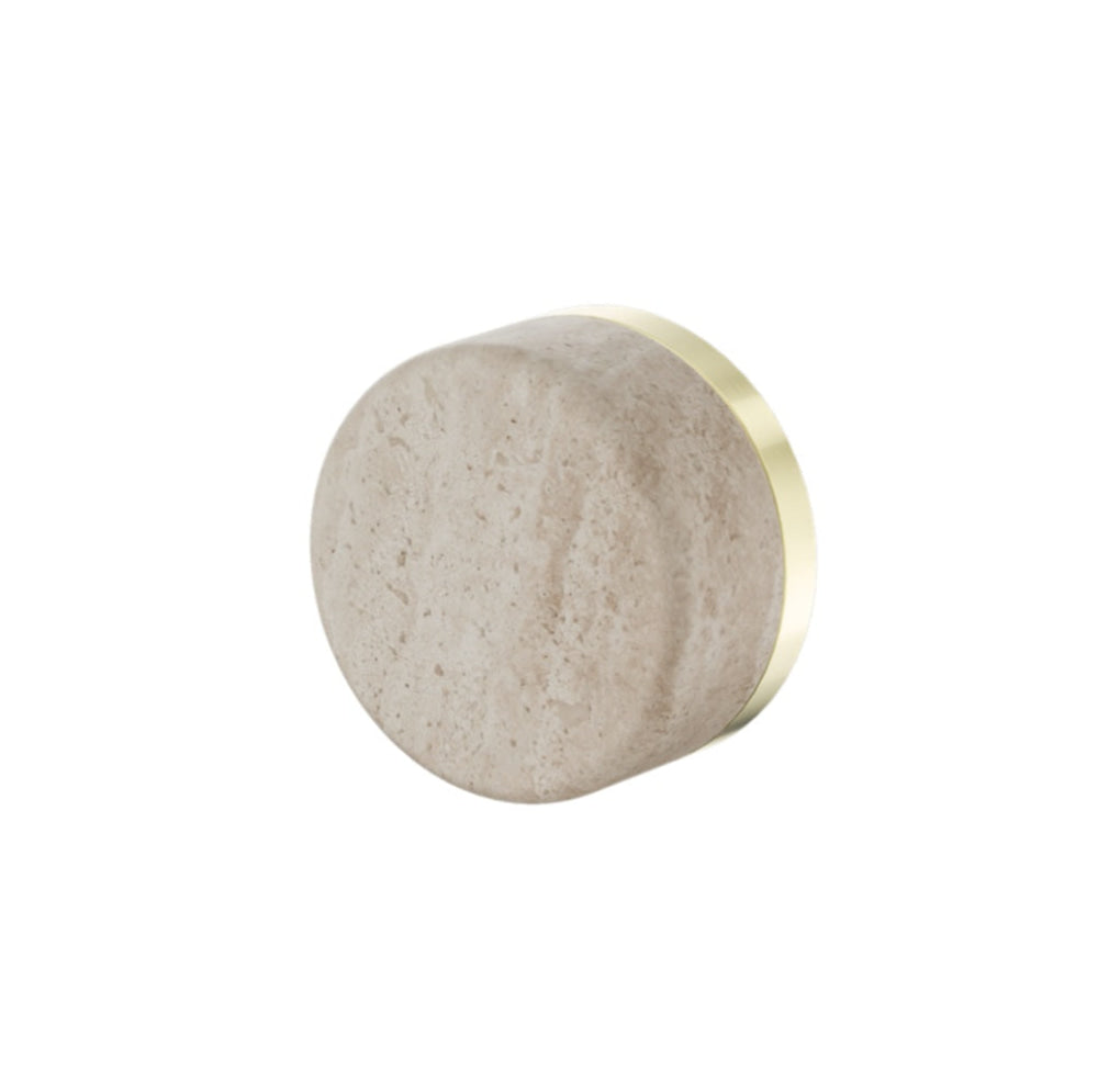 Nero Serenity Progressive Shower Mixer w/ Rome Travertine Handle Brushed Gold 24E003BG - Bathroom Wall Mixers