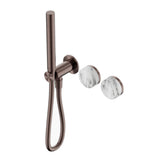 Nero Serenity Progressive Shower System w/ Arabescato Corchia Handle And Slim Shower Brushed Bronze 24E022BZ - Hand