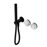 Nero Serenity Progressive Shower System w/ Arabescato Corchia Handle And Slim Shower Matte Black 24E022MB - Hand Showers