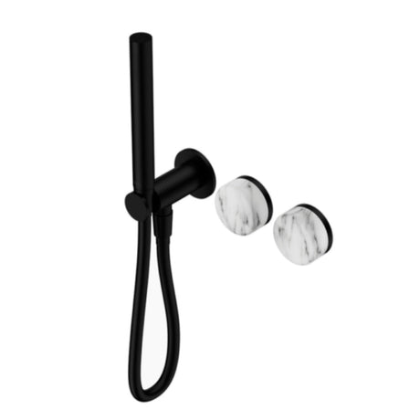 Nero Serenity Progressive Shower System w/ Arabescato Corchia Handle And Slim Shower Matte Black 24E022MB - Hand Showers