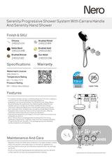 Nero Serenity Progressive Shower System w/ Carrara Handle And Serenity Hand Shower Matte Black 24E025MB - Hand Showers