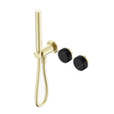 Nero Serenity Progressive Shower System w/ Marquina Black Handle And Slim Shower Brushed Gold 24E131BG - Diverter Mixers