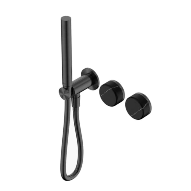 Nero Serenity Progressive Shower System w/ Marquina Black Handle And Slim Shower Gunmetal 24E131GM - Diverter Mixers