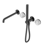 Nero Serenity Progressive Shower System w/ Spout w/ Arabescato Corchia Handle And Slim Shower Gunmetal 24E010GM - Hand