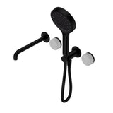 Nero Serenity Progressive Shower System w/ Spout w/ Carrara Handle And Serenity Hand Shower Matte Black 24E013MB
