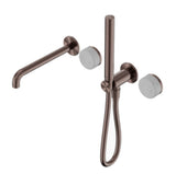 Nero Serenity Progressive Shower System w/ Spout w/ Carrara Handle And Slim Shower Brushed Bronze 24E007BZ - Hand