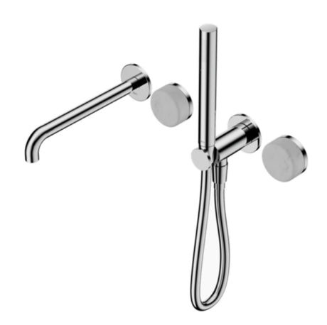 Nero Serenity Progressive Shower System w/ Spout w/ Carrara Handle And Slim Shower Chrome 24E007CH - Hand Showers