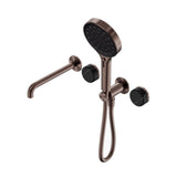 Nero Serenity Progressive Shower System w/ Spout w/ Marquina Black Handle And Serenity Hand Shower Brushed Bronze