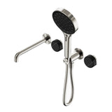 Nero Serenity Progressive Shower System w/ Spout w/ Marquina Black Handle And Serenity Hand Shower Brushed Nickel