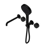 Nero Serenity Progressive Shower System w/ Spout w/ Marquina Black Handle And Serenity Hand Shower Matte Black 24E130MB