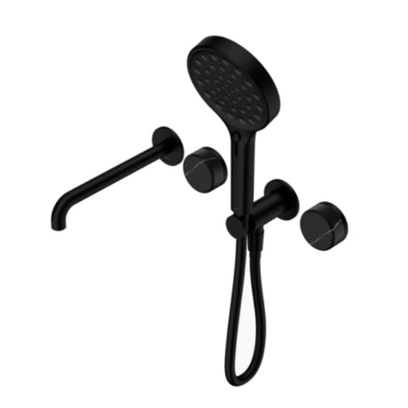 Nero Serenity Progressive Shower System w/ Spout w/ Marquina Black Handle And Serenity Hand Shower Matte Black 24E130MB