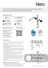 Nero Serenity Progressive Shower System w/ Spout w/ Marquina Black Handle And Slim Shower Gunmetal 24E129GM - Diverter