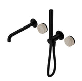 Nero Serenity Progressive Shower System w/ Spout w/ Rome Travertine Handle And Slim Shower Matte Black 24E009MB - Hand