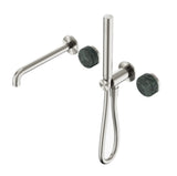 Nero Serenity Progressive Shower System w/ Spout w/ Verde Alpi Handle And Slim Shower Brushed Nickel 24E008BN - Hand