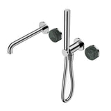 Nero Serenity Progressive Shower System w/ Spout w/ Verde Alpi Handle And Slim Shower Chrome 24E008CH - Hand Showers