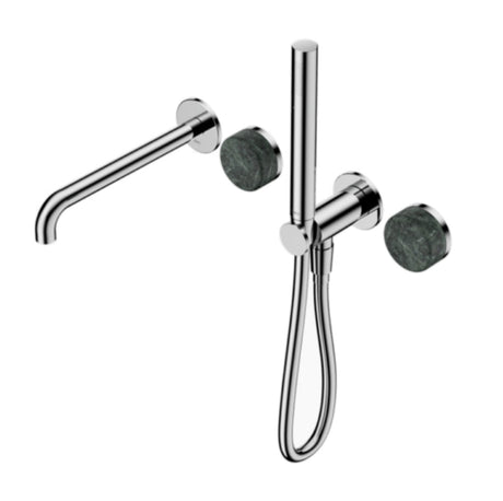 Nero Serenity Progressive Shower System w/ Spout w/ Verde Alpi Handle And Slim Shower Chrome 24E008CH - Hand Showers