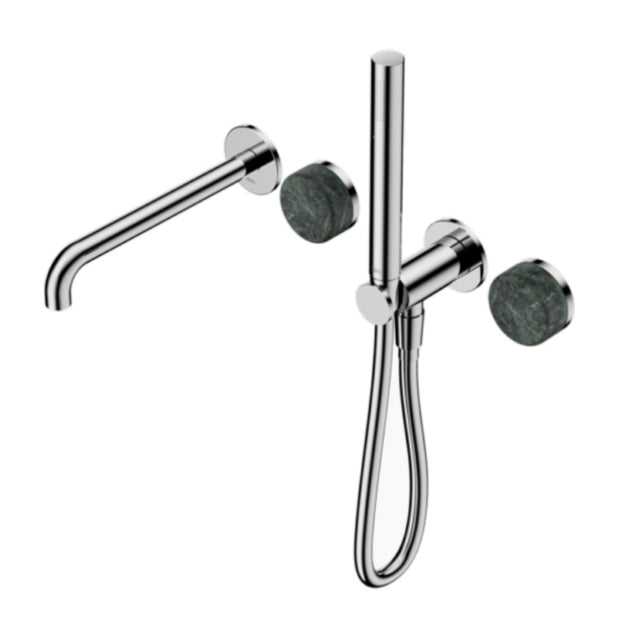 Nero Serenity Progressive Shower System w/ Spout w/ Verde Alpi Handle And Slim Shower Chrome 24E008CH - Hand Showers