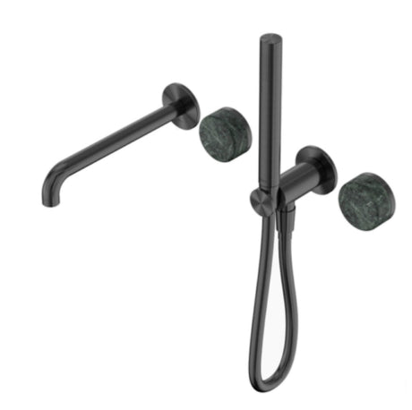 Nero Serenity Progressive Shower System w/ Spout w/ Verde Alpi Handle And Slim Shower Gunmetal 24E008GM - Hand Showers