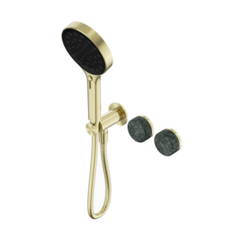 Nero Serenity Progressive Shower System w/ Verde Alpi Handle And Serenity Hand Shower Brushed Gold 24E026BG - Hand