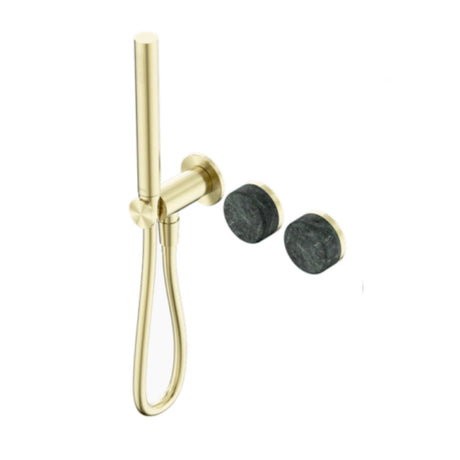 Nero Serenity Progressive Shower System w/ Verde Alpi Handle And Slim Shower Brushed Gold 24E020BG - Hand Showers