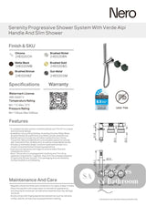 Nero Serenity Progressive Shower System w/ Verde Alpi Handle And Slim Shower Gunmetal 24E020GM - Hand Showers