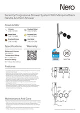 Nero Serenity Progressive Shower System w/ Marquina Black Handle And Slim Shower Chrome 24E131CH