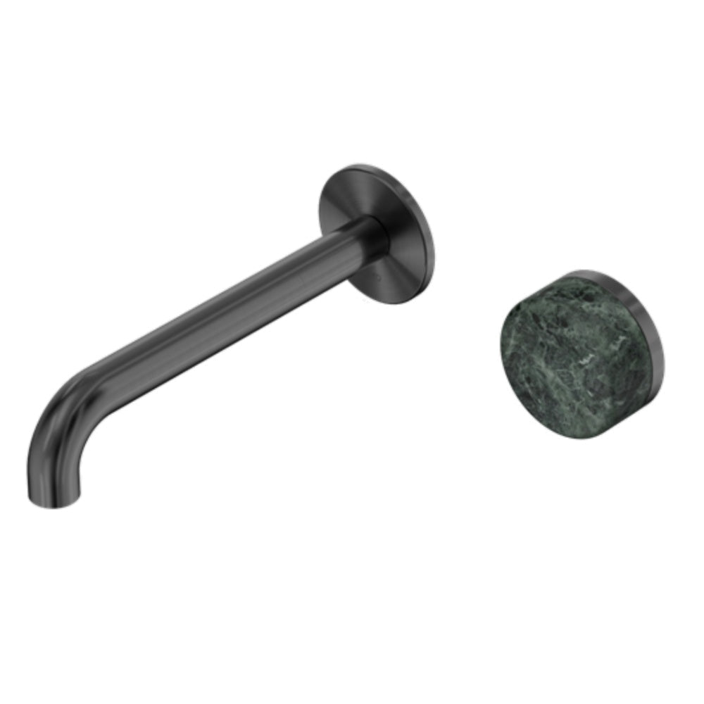 Nero Serenity Progressive Wall Basin Mixer 160mm Spout w/ Verde Alpi Handle Gunmetal 24E062GM - Wall Mixers & Spouts
