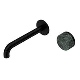 Nero Serenity Progressive Wall Basin Mixer 160mm Spout w/ Verde Alpi Handle Matte Black 24E062MB - Wall Mixers & Spouts