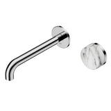 Nero Serenity Progressive Wall Basin Mixer 185mm Spout w/ Arabescato Corchia Handle Chrome 24E070CH - Bathroom Wall