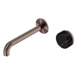 Nero Serenity Progressive Wall Basin Mixer 185mm Spout w/ Marquina Black Handle Brushed Bronze 24E139BZ - Bathroom Wall