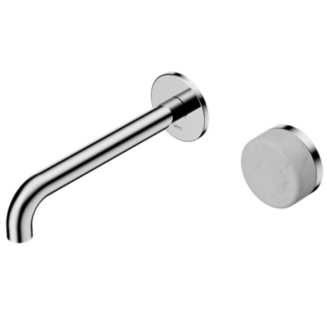 Nero Serenity Progressive Wall Basin Mixer 220mm Spout w/ Carrara Handle Chrome 24E073CH - Bathroom Wall Mixers