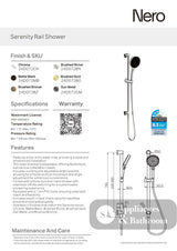 Nero Serenity Rail Shower Brushed Bronze 24D072BZ - Rail Showers