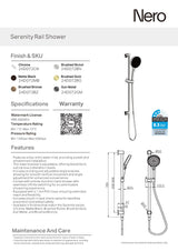 Nero Serenity Rail Shower Brushed Bronze 24D072BZ
