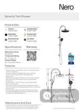 Nero Serenity Twin Shower Matte Black 24D073MB - Twin Showers