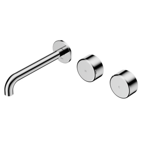 Nero Serenity Wall Basin Set 185mm Offset Spout w/ Metal Handle Chrome 24D064CH - Tapware 3 Piece