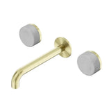Nero Serenity Wall Basin Set 185mm Spout w/ Carrara Handle Brushed Gold 24D041BG - Tapware 3 Piece