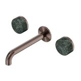 Nero Serenity Wall Basin Set 185mm Spout w/ Verde Alpi Handle Brushed Bronze 24D042BZ - Tapware 3 Piece