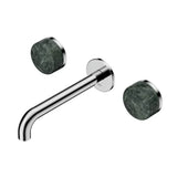 Nero Serenity Wall Basin Set 185mm Spout w/ Verde Alpi Handle Chrome 24D042CH - Tapware 3 Piece