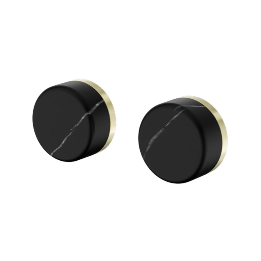 Nero Serenity Wall Top Assembly w/ Marquina Black Handle Brushed Gold 24D116BG - Bathroom Wall Mixers