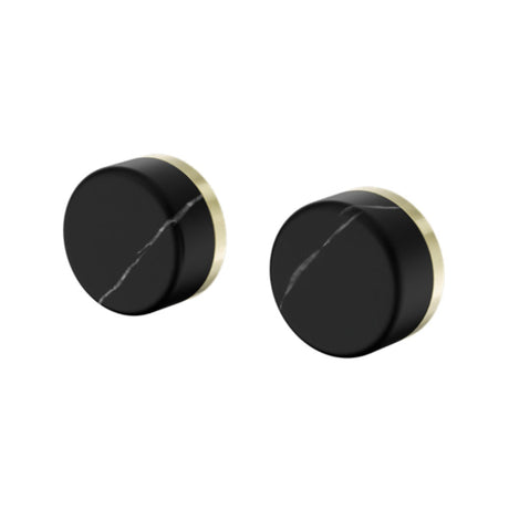 Nero Serenity Wall Top Assembly w/ Marquina Black Handle Brushed Gold 24D116BG - Bathroom Wall Mixers