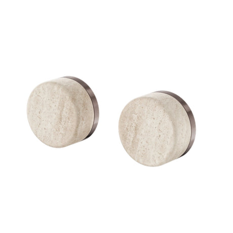 Nero Serenity Wall Top Assembly w/ Rome Travertine Handle Brushed Bronze 24D007BZ - Bathroom Wall Mixers