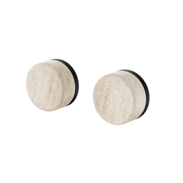 Nero Serenity Wall Top Assembly w/ Rome Travertine Handle Matte Black 24D007MB - Bathroom Wall Mixers