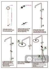 Nero Square Project Twin Shower Brushed Gold NR232105EBG - Twin Showers