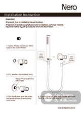 Nero Square Shower On Bracket Chrome NR309CH - Hand Showers