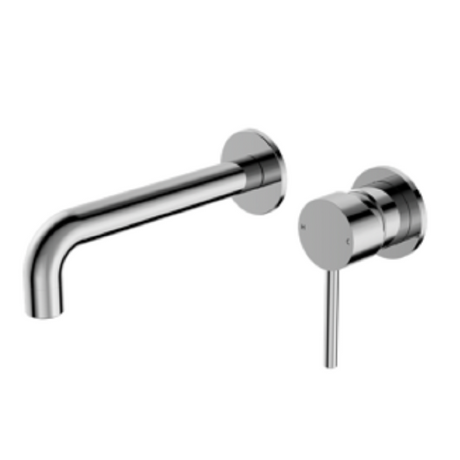 Nero Wall Basin/Bath Mixer (Separate Plates) 185mm Spout Chrome NR250810CCH - Wall Mixers & Spouts