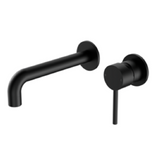 Nero Wall Basin/Bath Mixer (Separate Plates) 185mm Spout Matte Black NR250810CMB - Wall Mixers & Spouts