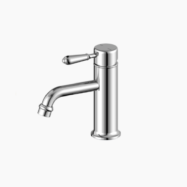 Nero York Straight Basin Mixer w/Metal Lever Chrome NR692101B02CH - Basin Mixers