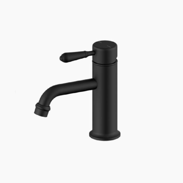 Nero York Straight Basin Mixer w/Metal Lever Matte Black NR692101B02MB - Basin Mixers
