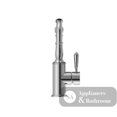 Nero York Tall Basin Mixer Hook Spout With Metal Lever Chrome NR69210202CH - Basin Mixers