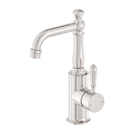 Nero York Tall Basin Mixer With Metal Lever Brushed Nickel NR69210102BN - Basin Mixers